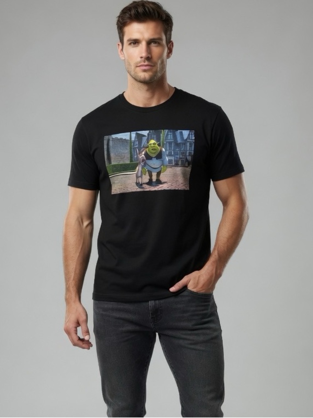 Black Shrek Graphic Tee sz xl